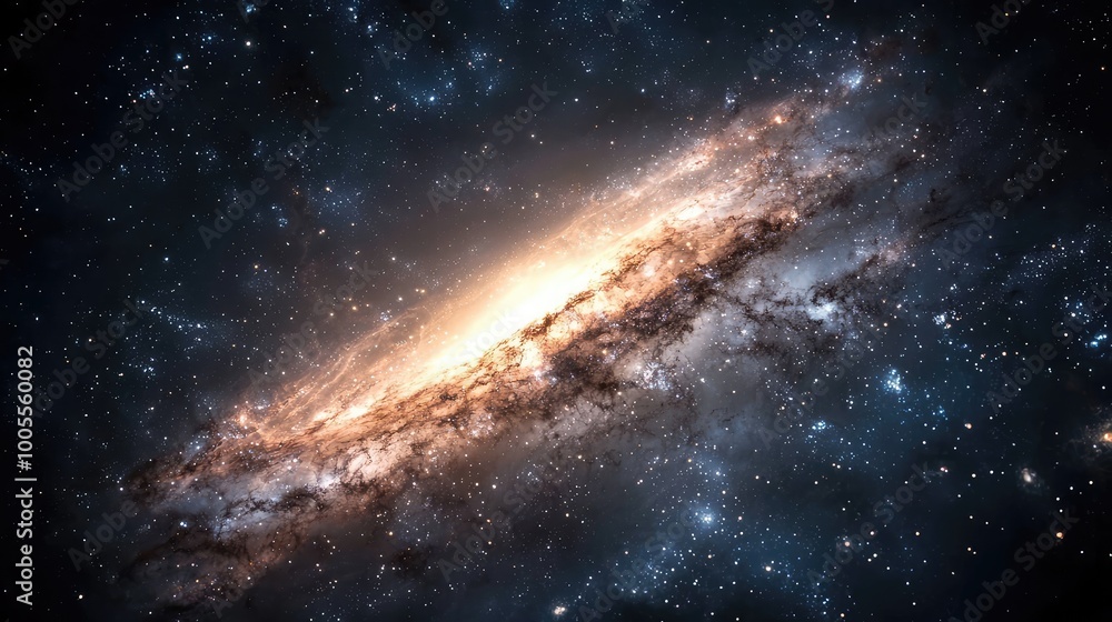 Obraz premium A stunning galaxy illuminated by stars, showcasing the beauty of cosmic wonders in the vast universe, perfect for space enthusiasts.
