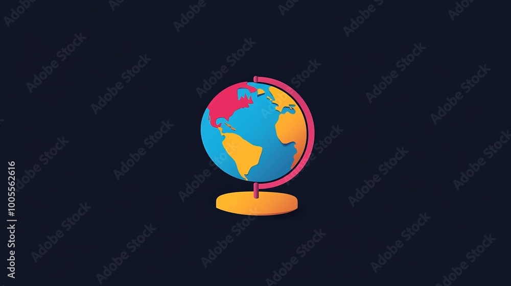 A vibrant logo for a travel agency, incorporating a globe icon and bright colors. The design evokes excitement and adventure, perfect for a company specializing in global travel. A vibrant logo for a travel agency, incorporating a globe icon and bright colors. The design evokes excitement and adventure, perfect for a company specializing in global travel.
