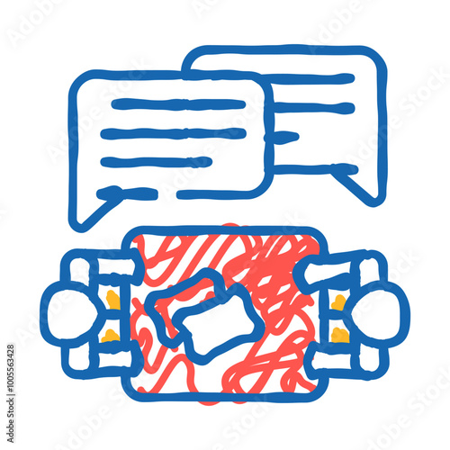 discussion customer testimonial doodle icon sketch vector. discussion customer testimonial sign. isolated symbol illustration