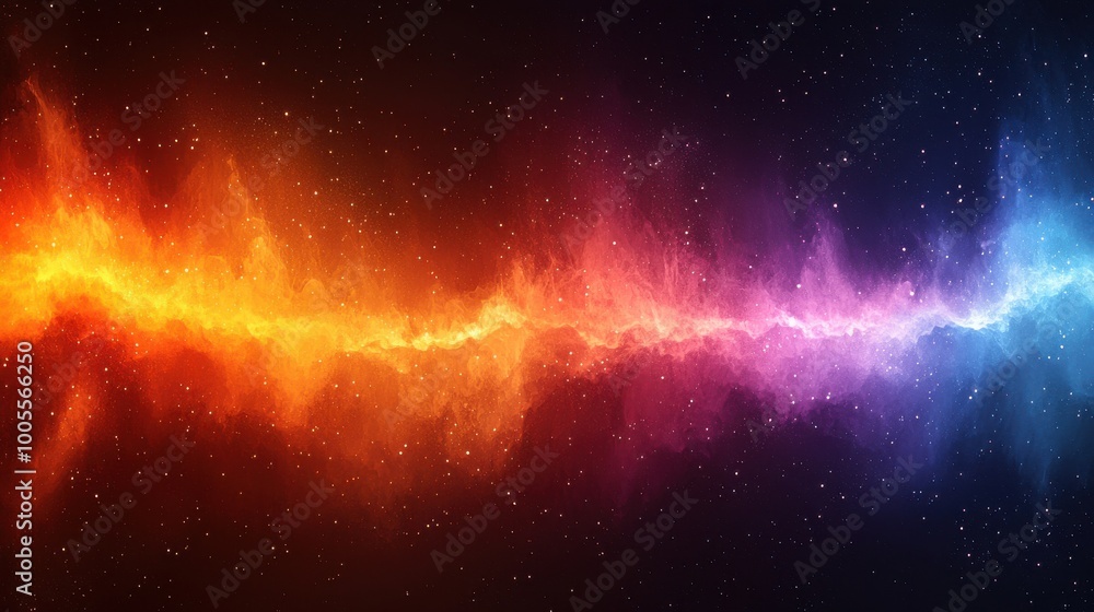 Vibrant cosmic colors blend in a stunning display of natural light across the dark expanse of space Vibrant cosmic colors blend in a stunning display of natural light across the dark expanse of space