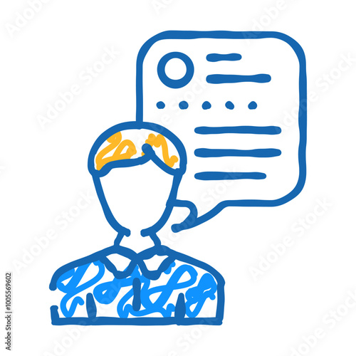 customer review testimonial doodle icon sketch vector. customer review testimonial sign. isolated symbol illustration