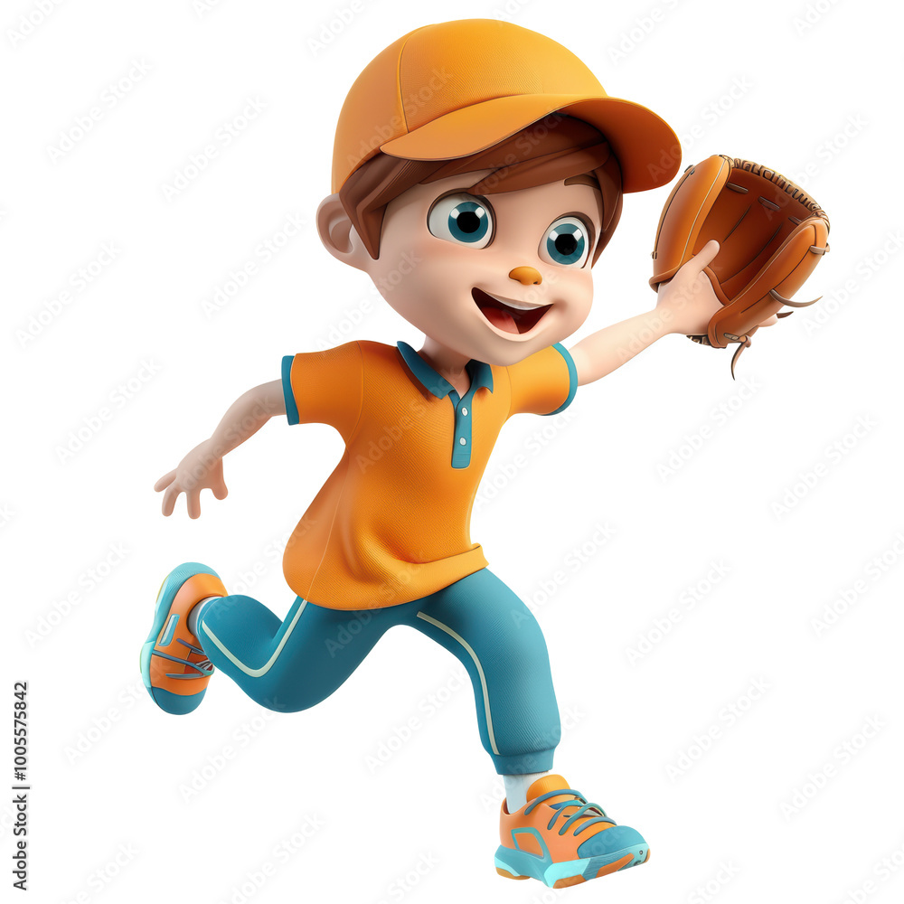 3d render in cartoon style baseball player boy training and playing a match, cut out, isolated on transparent background. 3d render in cartoon style baseball player boy training and playing a match, cut out, isolated on transparent background.