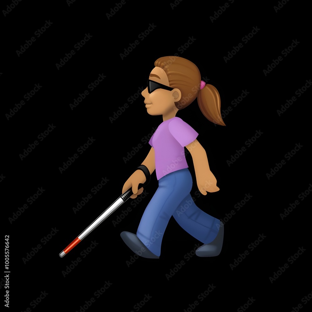 Person with White Cane Emoji
