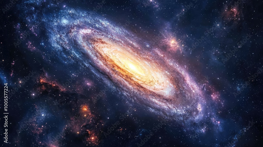 Breathtaking view of a galaxy with shining stars and vibrant colors, capturing the vastness of the universe. Breathtaking view of a galaxy with shining stars and vibrant colors, capturing the vastness of the universe.