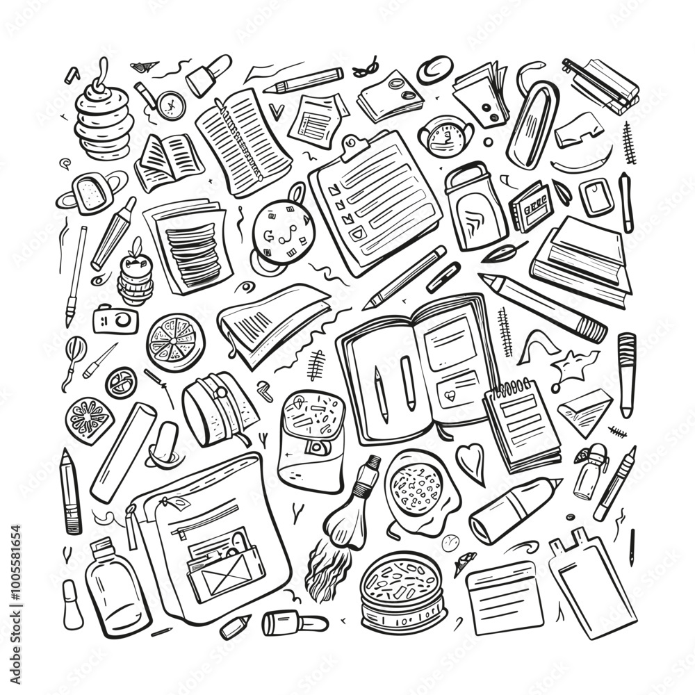 School tools Hand Drawn Doodle Vector Design