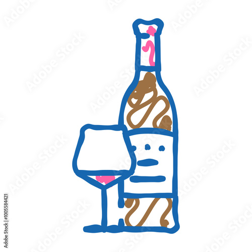 merlot red wine doodle icon sketch vector. merlot red wine sign. isolated symbol illustration