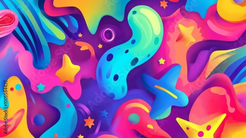 "Vibrant Vibes: Memphis-Inspired Abstract Background for Creative Designs"