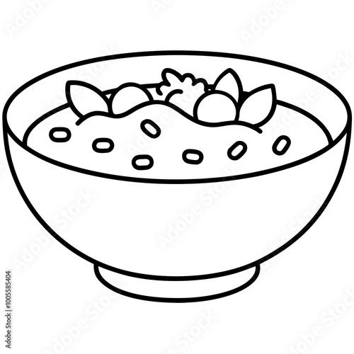 A Bowl of Oatmeal Topped with Sliced Bananas Vector Illustration Wholesome Breakfast Inspiration

