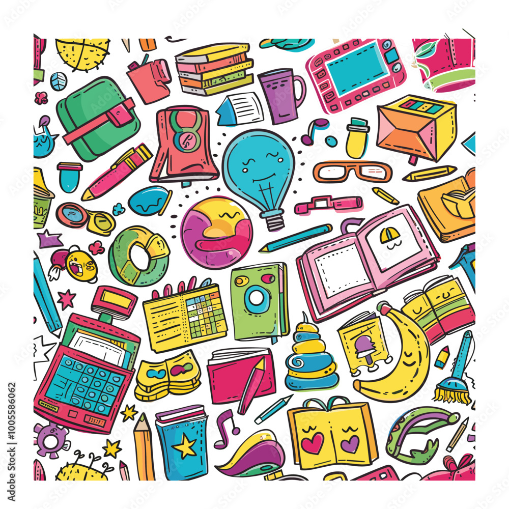 School tools Hand Drawn Doodle Vector Design School tools Hand Drawn Doodle Vector Design