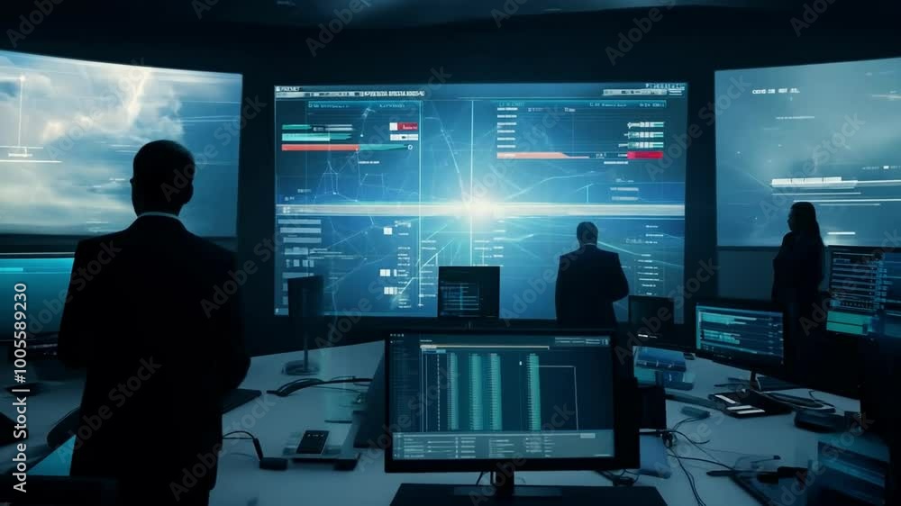 People work in a modern office of a technology company. The concept of business, science, technology and big tech. People work in a modern office of a technology company. The concept of business, science, technology and big tech.