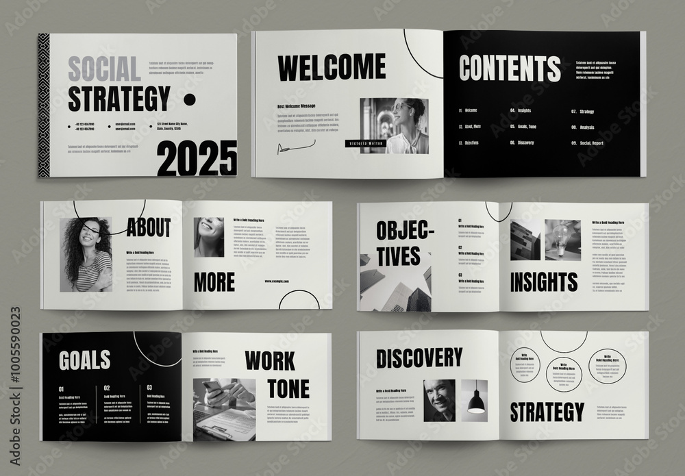 Brand Social Strategy Template Stock Template | Adobe Stock