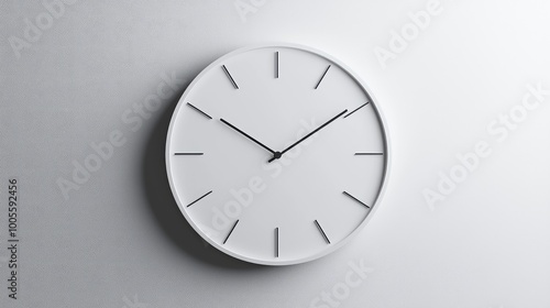 Modern round clock on a minimalist wall, showcasing simplicity and elegance in design. Perfect for home or office decor.