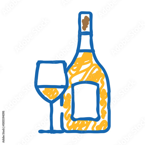 chardonnay white wine doodle icon sketch vector. chardonnay white wine sign. isolated symbol illustration