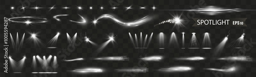 Light white speed and spotlight shine effect,glow line sparkle shine. Silver white wavy effects.