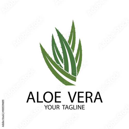 Aloe Vera Logo, Health Leaf Vector, Design Suitable For Beauty Salon, Organic Recycling, Skin Health Leaf