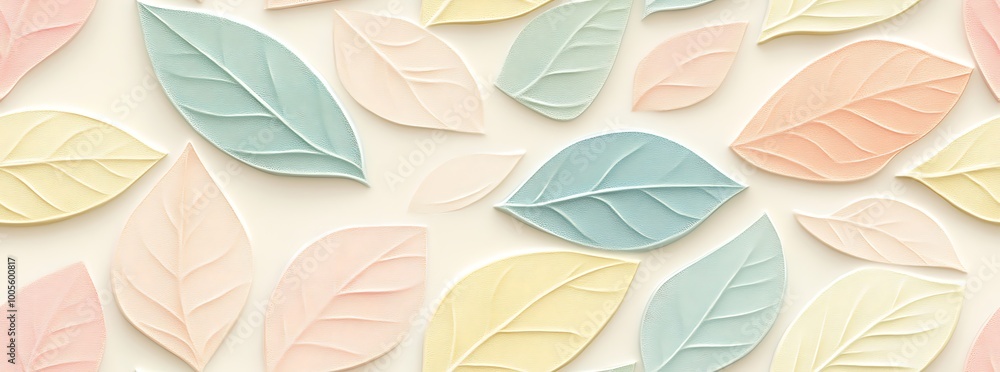 3D seamless pattern with embossed leaves 3D seamless pattern with embossed leaves