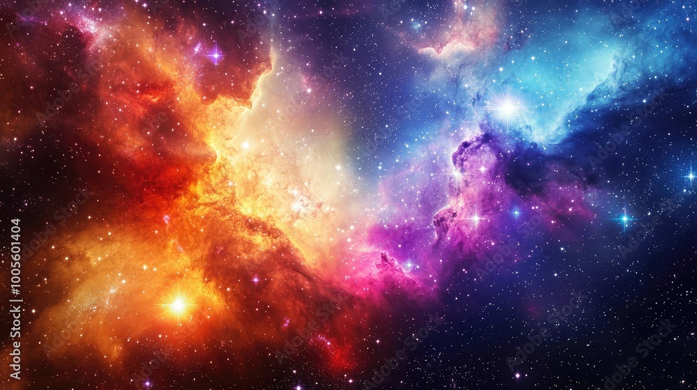 Vibrant cosmic scene featuring colorful nebulae and stars, showcasing the beauty and mystery of the universe. Vibrant cosmic scene featuring colorful nebulae and stars, showcasing the beauty and mystery of the universe.
