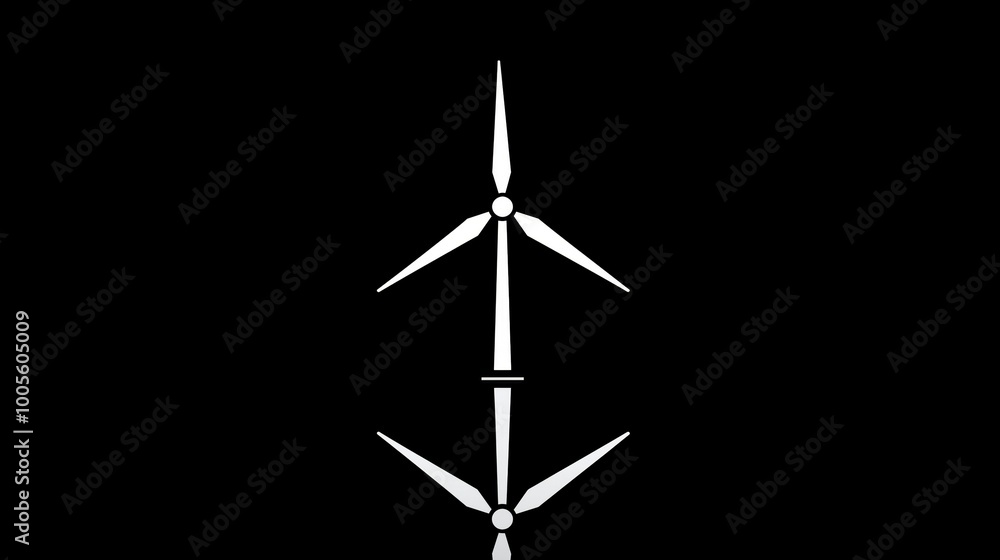 Minimalist Wind Turbine Icon Design Minimalist Wind Turbine Icon Design