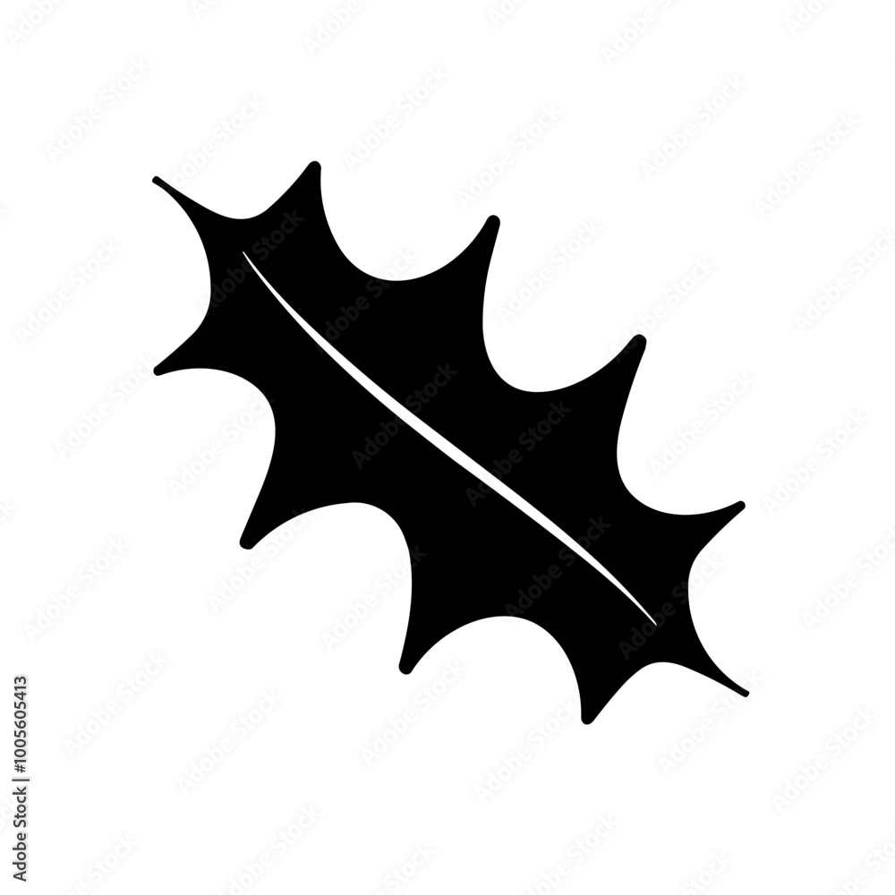 Christmas Simple Black holly flat icon Christmas Simple Black holly flat icon