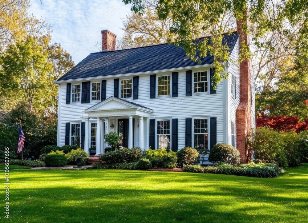 White House with Green Lawn. White House with Green Lawn.