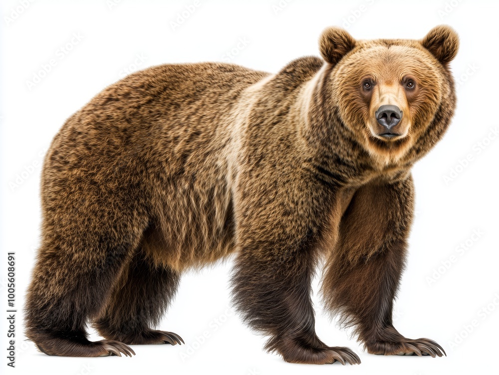 Fototapeta premium Grizzly Bear Standing on All Fours in Nature