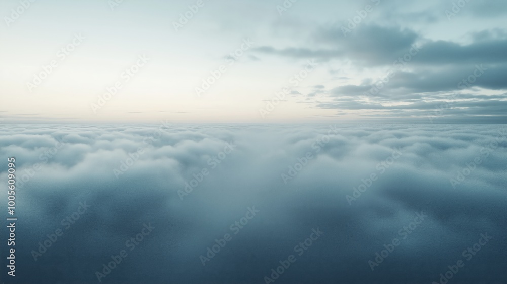 Minimalist Foggy Horizon with Ghostly Appearance Minimalist Foggy Horizon with Ghostly Appearance