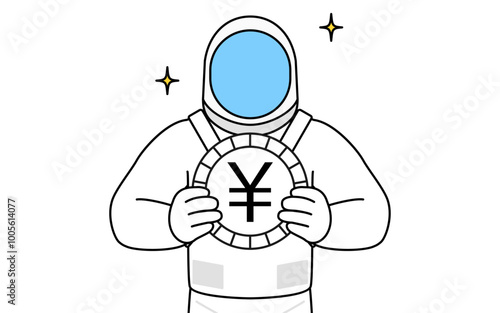 為替差益や円高のイメージ、宇宙飛行士