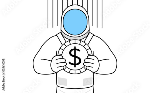 為替差損やドル安のイメージ、宇宙飛行士