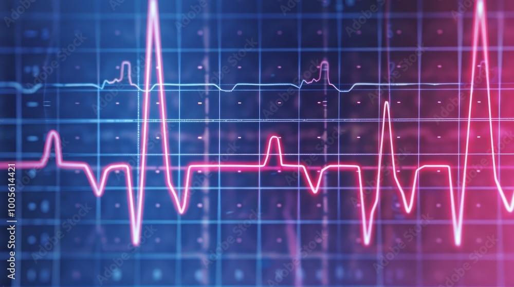 A close-up of a heart rate monitor displaying a healthy heartbeat. The vibrant red line on the screen is a sign of a strong and steady pulse. A close-up of a heart rate monitor displaying a healthy heartbeat. The vibrant red line on the screen is a sign of a strong and steady pulse.