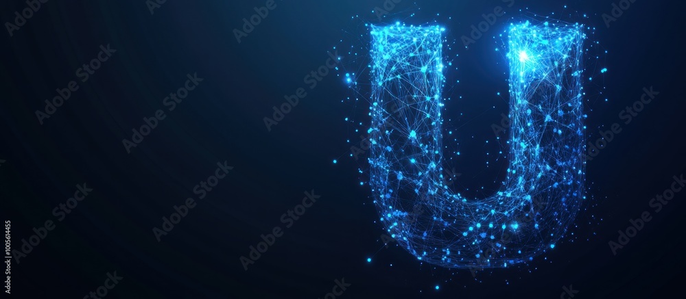 The Letter U Constructed from Interconnected Points The Letter U Constructed from Interconnected Points