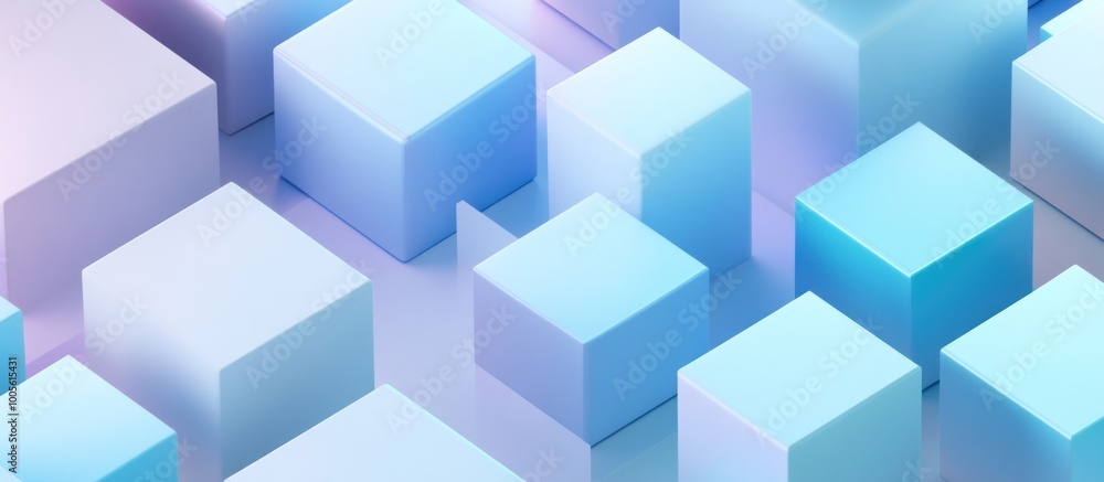 Abstract Pastel Blue Cubes Pattern Abstract Pastel Blue Cubes Pattern