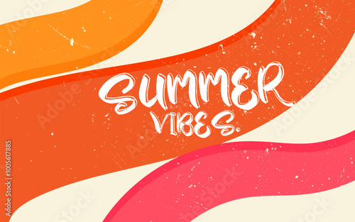 Summer vibe concept design. Colorful summer background and banner. Summer vibe lettering background