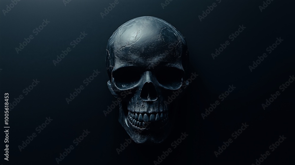 Minimalist Skull Outline on Black Background Minimalist Skull Outline on Black Background