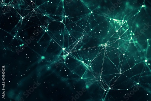 Wallpaper Mural Abstract technology network with glowing nodes and lines. Modern and sophisticated background for banners, posters and social media .generative ai Torontodigital.ca