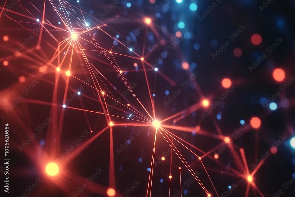 Abstract technology network with glowing nodes and lines. Modern and sophisticated background for banners, posters and social media .generative ai Abstract technology network with glowing nodes and lines. Modern and sophisticated background for banners, posters and social media .generative ai