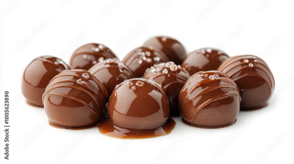 Caramel candies with caramel sauce isolated on white background copy Caramel candies with caramel sauce isolated on white background copy