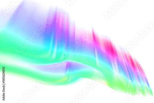 Abstract Colorful Aurora Northern Light Isolated on Transparent Background.