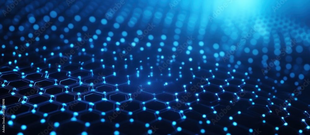 Abstract Blue Hexagon Network Background Abstract Blue Hexagon Network Background