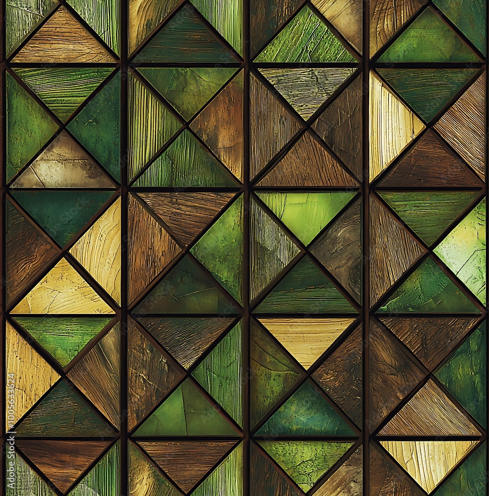 Wooden pattern with geometric lines and triangles in earthy colors Wooden pattern with geometric lines and triangles in earthy colors