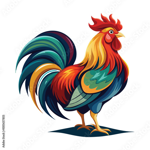 rooster isolated on white background