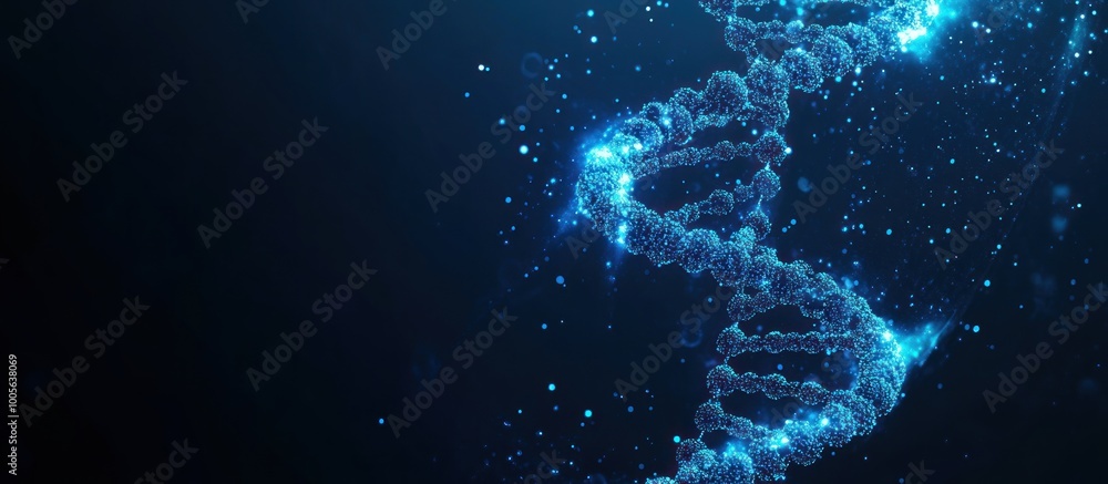 Obraz premium Abstract DNA Helix, Molecular Biology Illustration