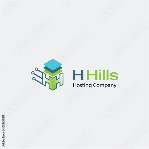H Hosting and storage and cloud computing logo