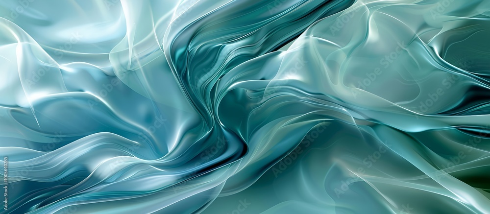 Obraz premium A blue and white abstract painting of a flowing fabric