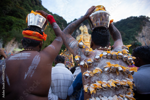Hindu Devotees take part in the Thaipusam festival in Batu caves, Malaysia.