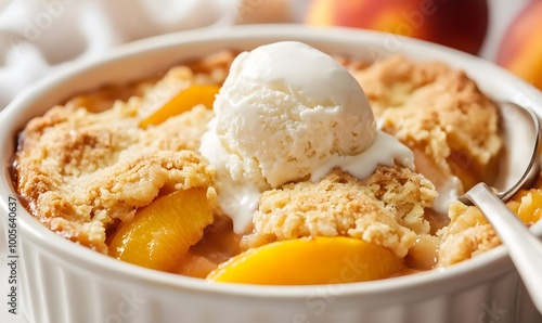 a freshly baked peach cobbler, Generative AI 