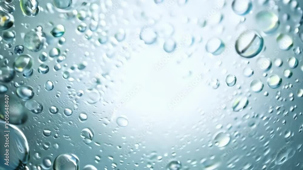 Crystal water droplets forming abstract patterns in soft blue light Crystal water droplets forming abstract patterns in soft blue light