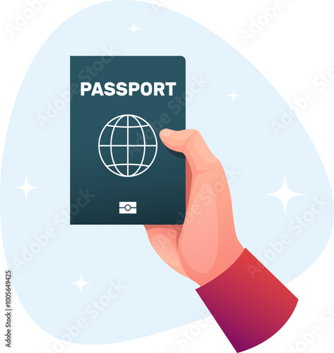 hand holding a passport