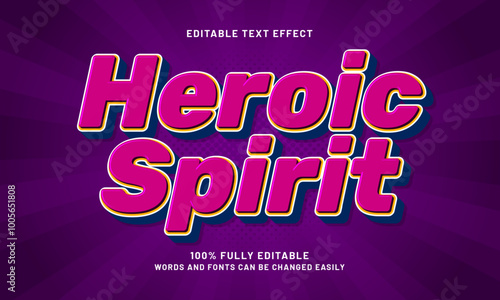 heroic spirit editable text effects with a superhero and kids theme