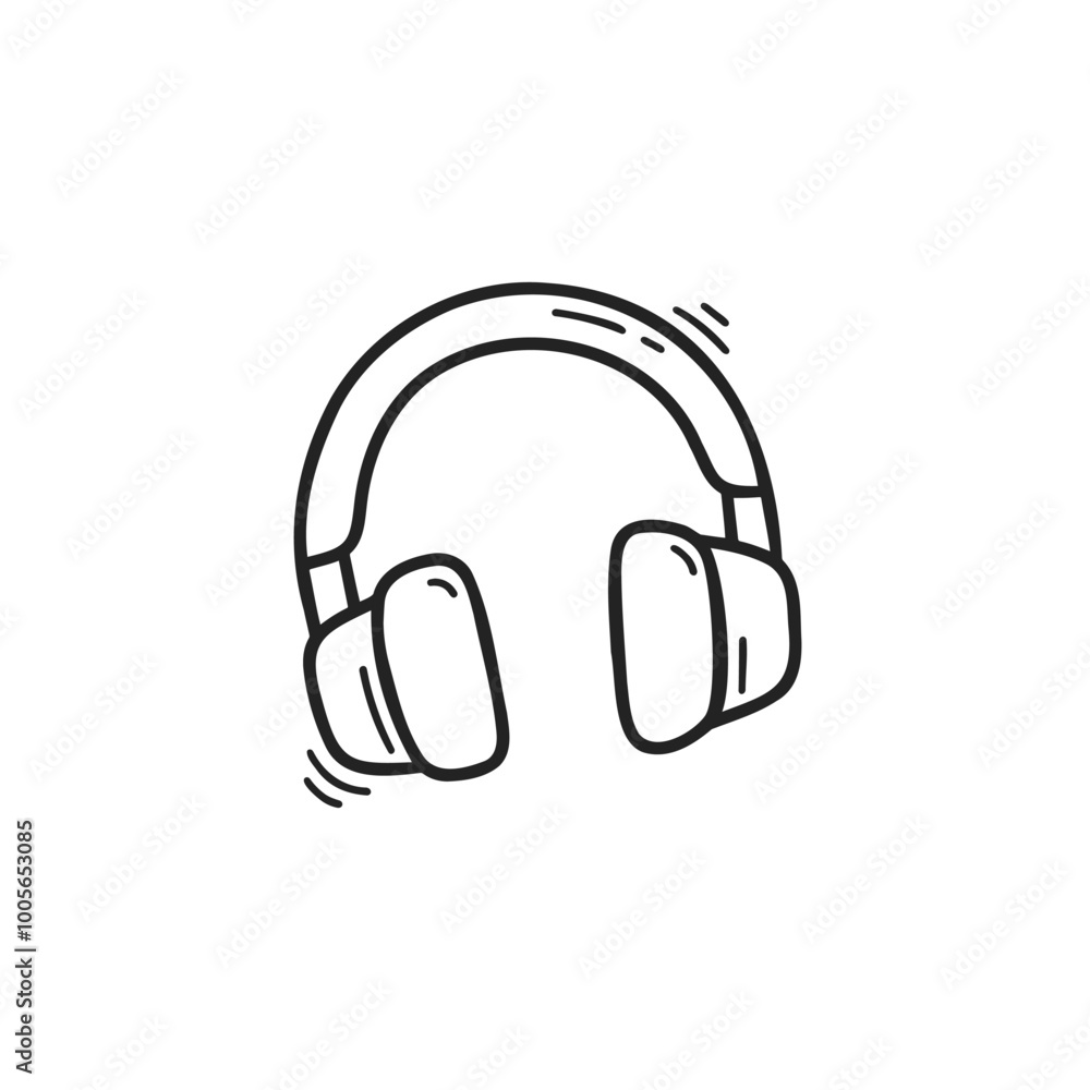 A simple hand-drawn doodle of headphones in black and white. Perfect for music-themed designs, podcasts, or tech illustrations. Vector format for easy customization. A simple hand-drawn doodle of headphones in black and white. Perfect for music-themed designs, podcasts, or tech illustrations. Vector format for easy customization.