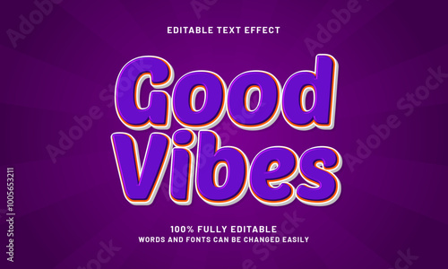 good vibes editable text effects with a kids and happy theme